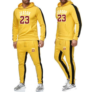 Brand Clothing Men's Fashion Tracksuit Casual Sportsuit Men Hoodies Sweatshirts Sportswear JORDAN 23 Coat+Pant Men Set