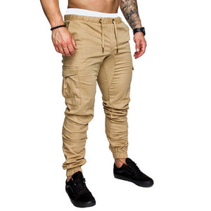 Autumn Men Pants Hip Hop Harem Joggers Pants 2019 New Male Trousers Mens Solid Multi-pocket Cargo Pants Skinny Fit Sweatpants